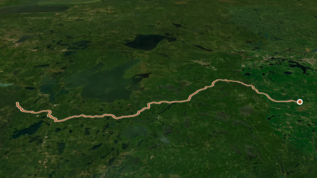 3-D terrain view of North Country National Scenic Trail
