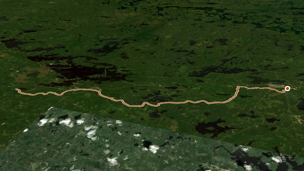 3-D terrain view of David Dill-Taconite State Trail