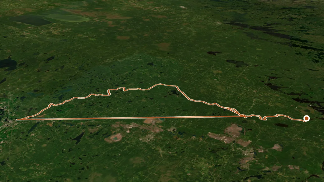 3-D terrain view of Taconite State Trail