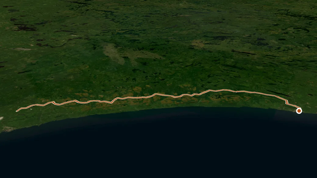 3-D terrain view of C.J. Ramstad/North Shore State Trail