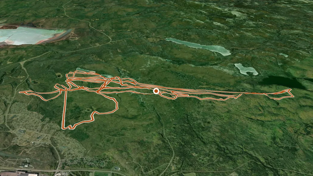 3-D terrain view of Superior Hiking Trail