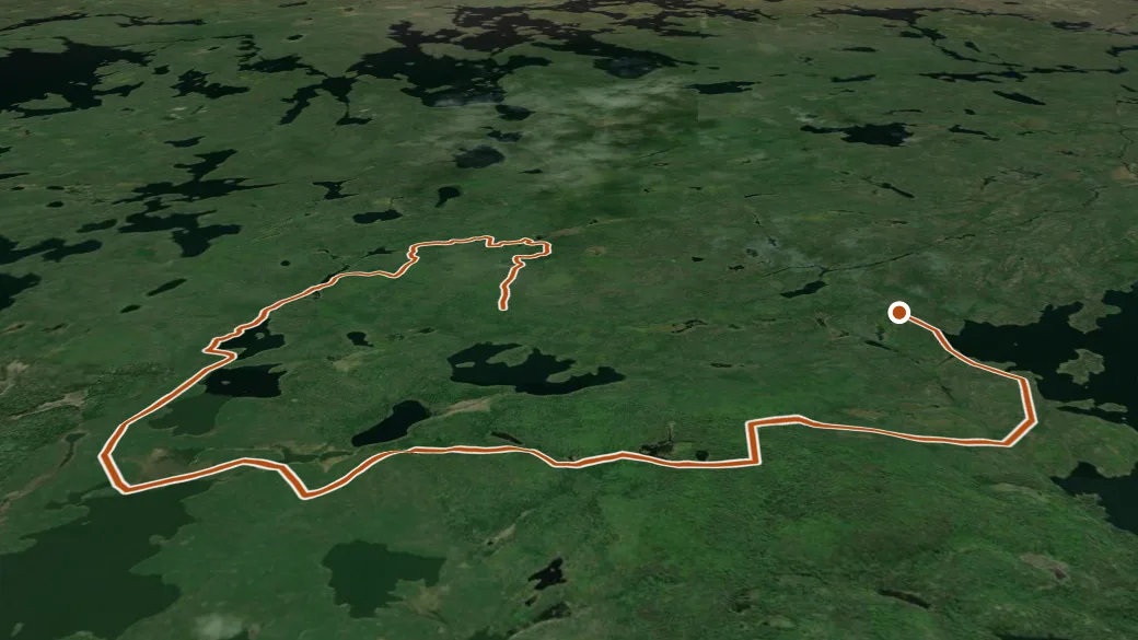 3-D terrain view of Old Pines Loop