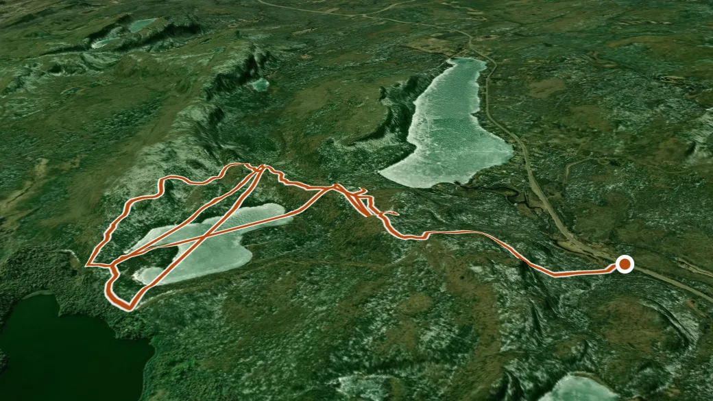 3-D terrain view of Tettegouche Lake Trail