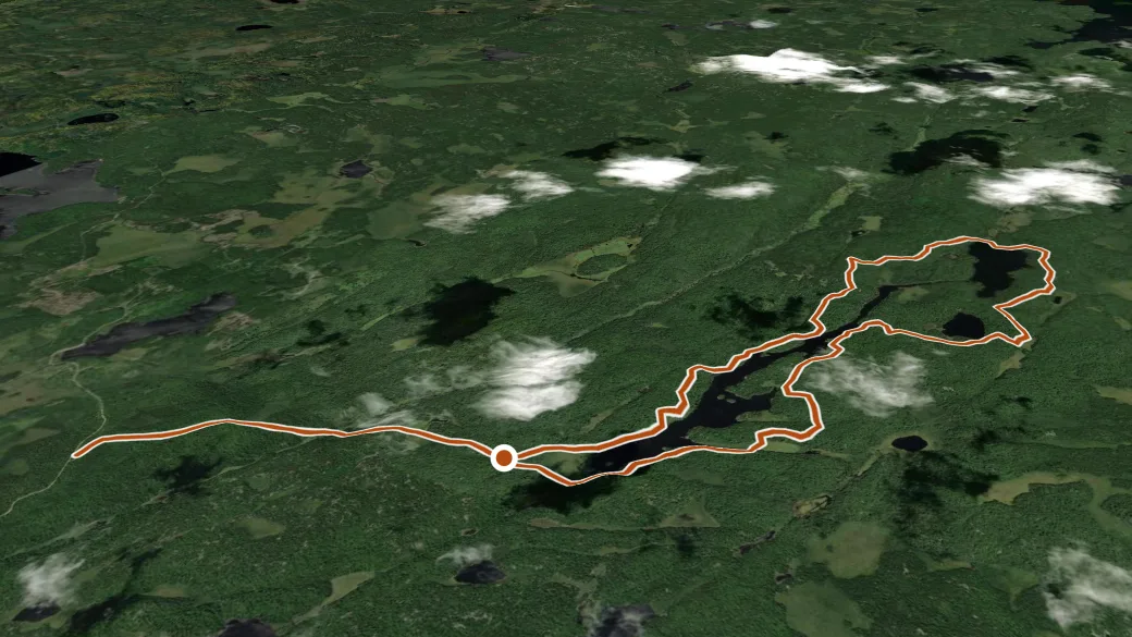 3-D terrain view of Angleworm Trail