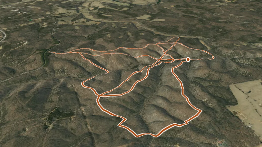 3-D terrain view of Spring Creek Gap Conservation Area Trail