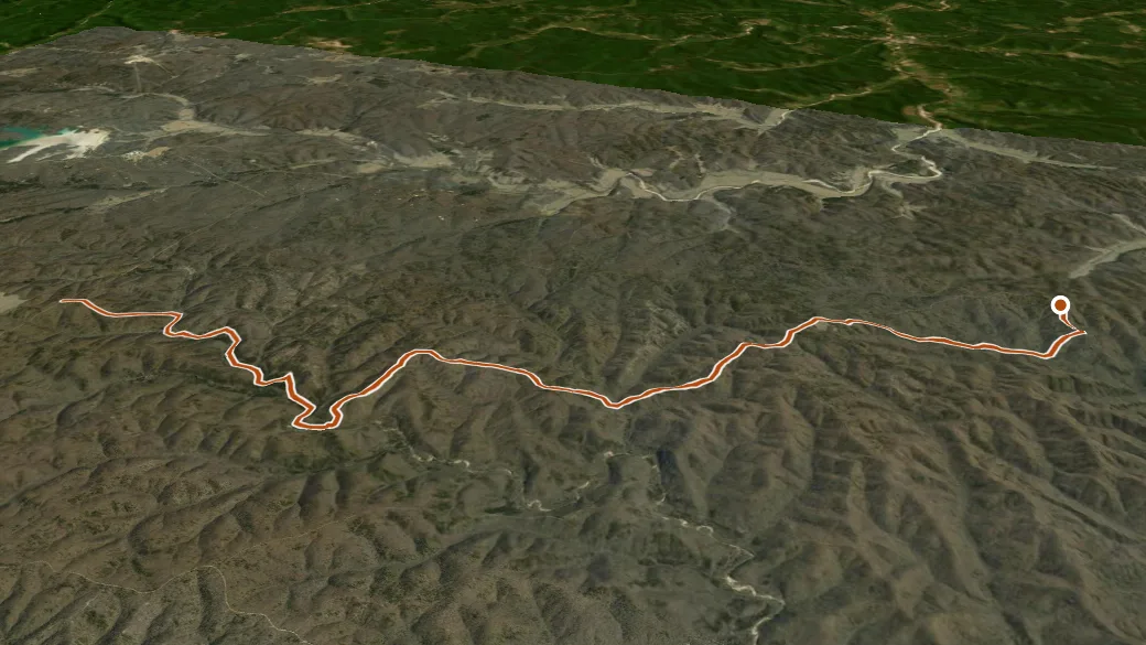 3-D terrain view of Blair Creek Equestrian Trail