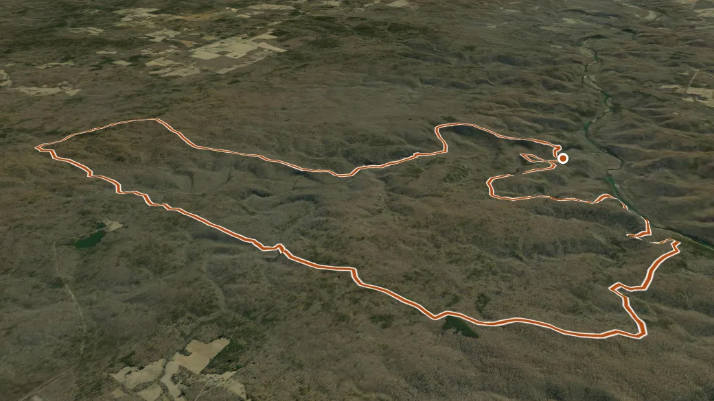 3-D terrain view of Whites Creek Trail