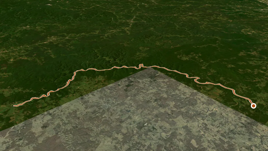 3-D terrain view of 11-Point River Trail