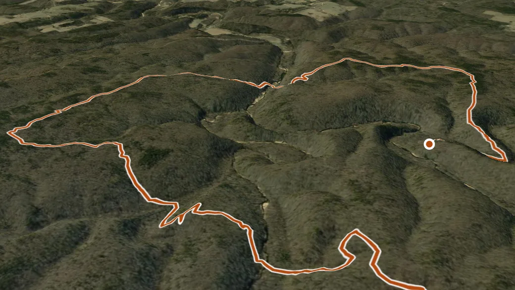 3-D terrain view of Ridge Runner-Noblett Loop