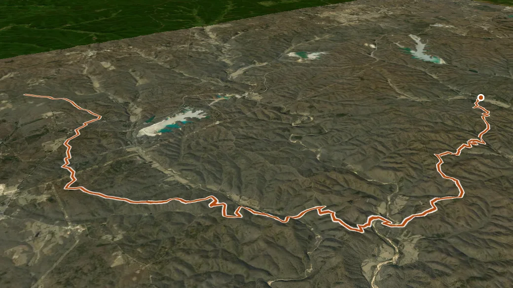 3-D terrain view of Ozark Trail - Karkaghne