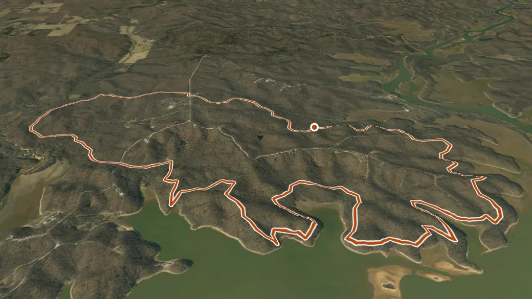 3-D terrain view of Lake Wappapello Trail