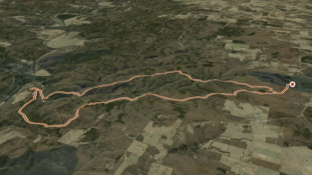 3-D terrain view of Paddy Creek-Big Piney Trail