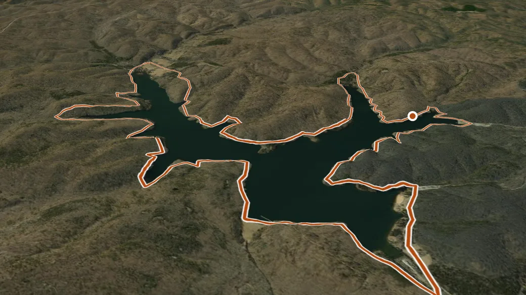3-D terrain view of Council Bluff Trail