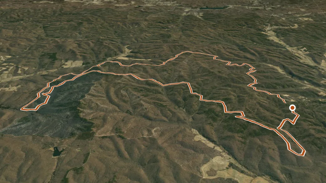 3-D terrain view of Berryman Trail
