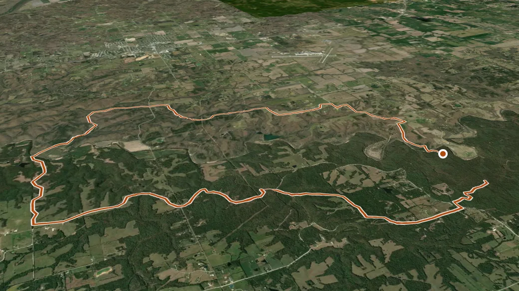 3-D terrain view of Cedar Creek - South