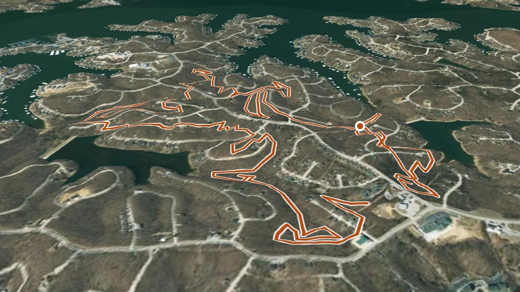 3-D terrain view of Bittersweet Trail