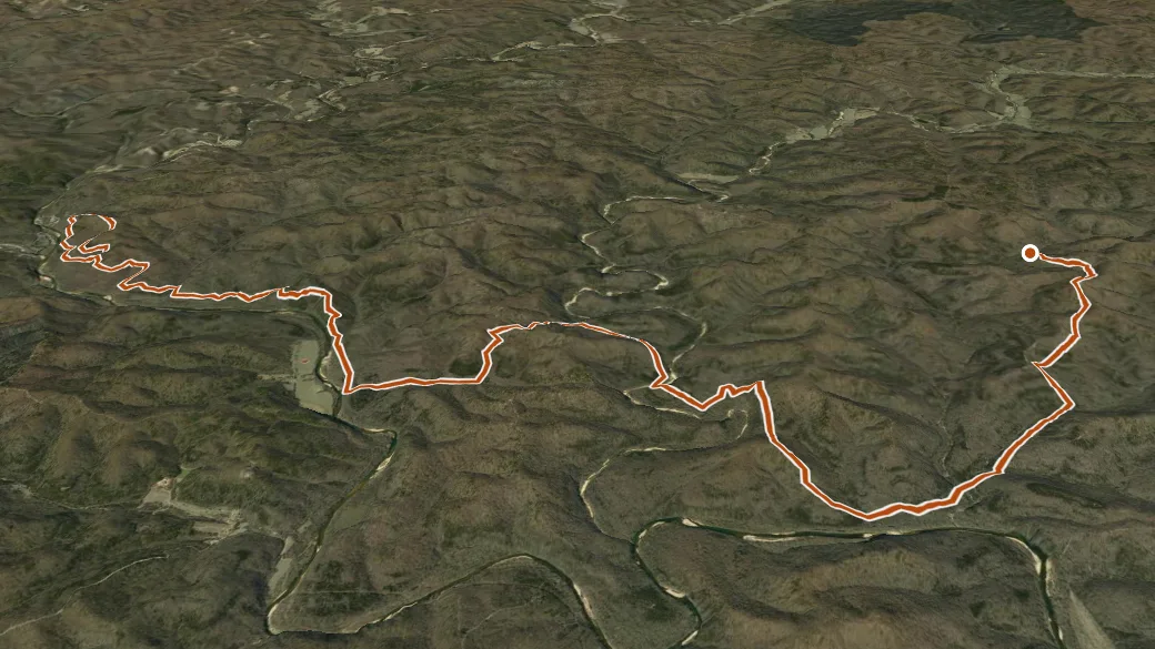 3-D terrain view of Current River Trail