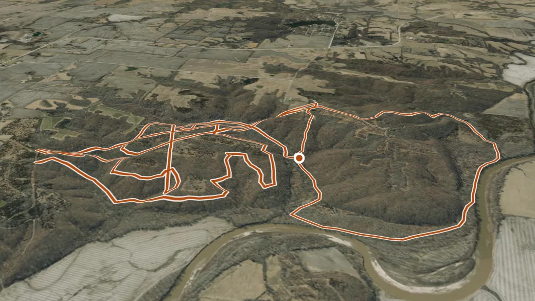3-D terrain view of Thompson River Trail