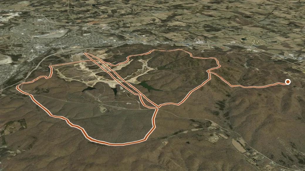 3-D terrain view of Paved Bicycle Trail