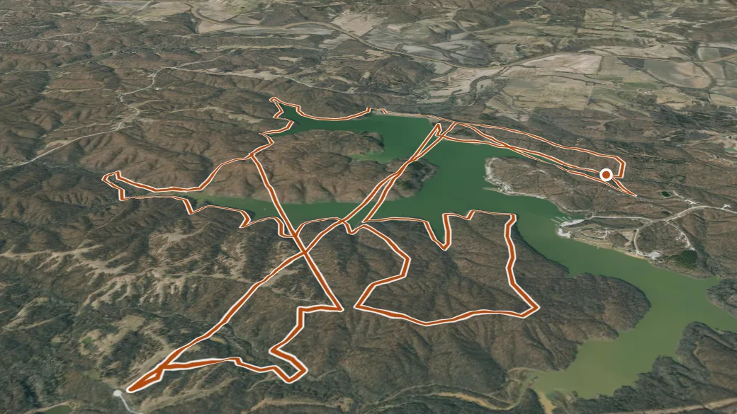 3-D terrain view of Thousand Hills Trail