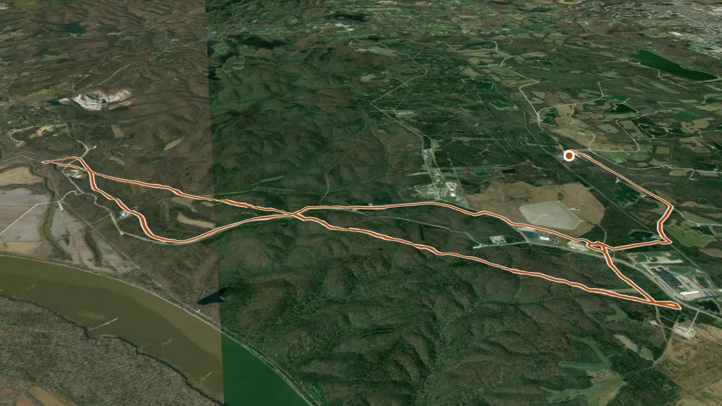 3-D terrain view of Hamburg Hiking And Biking Trail