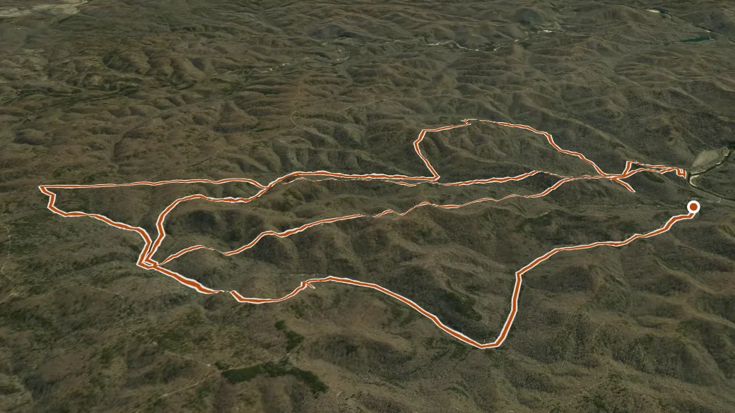 3-D terrain view of Brushy Creek Trail