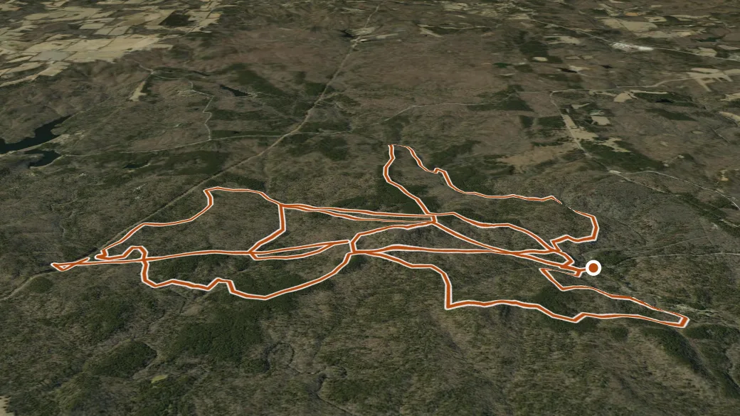 3-D terrain view of Whispering Pine Trail