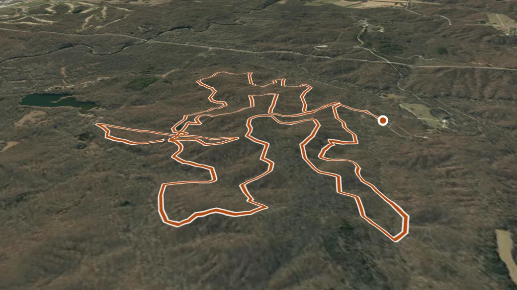 3-D terrain view of Opossum Hollow Trail