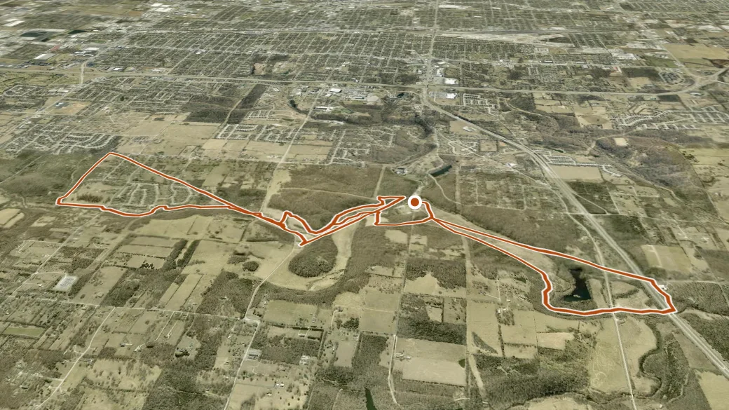 3-D terrain view of Fulbright Spring Greenway