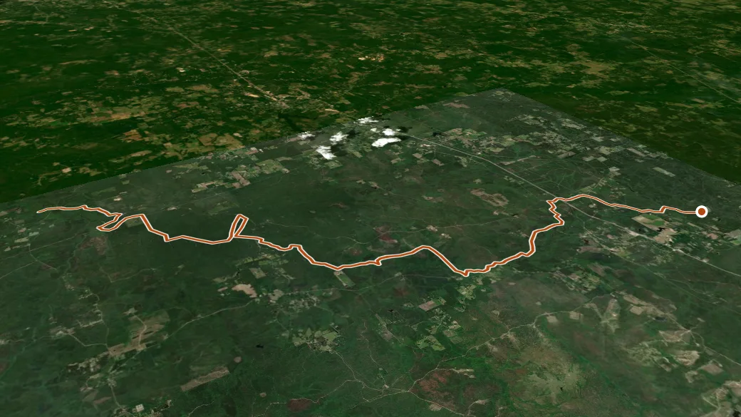3-D terrain view of Black Creek Trail