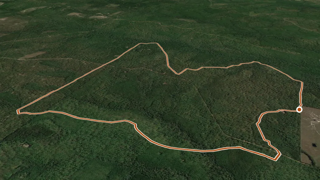 3-D terrain view of Longleaf Trail - Red