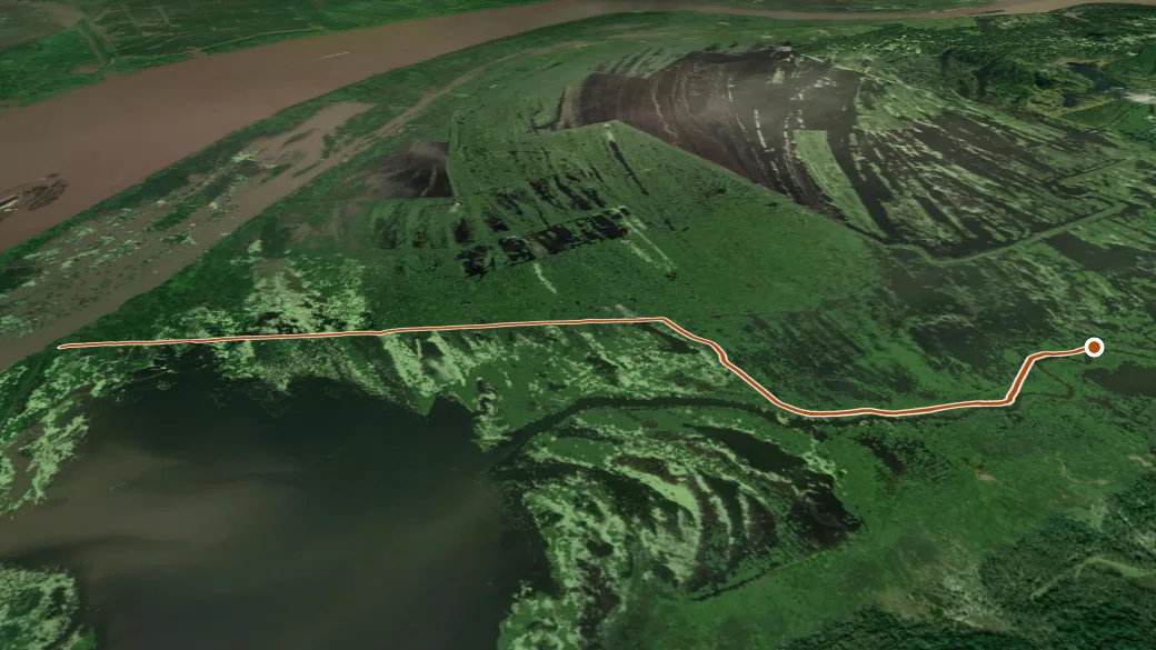 3-D terrain view of Butler Lake ATV Trail