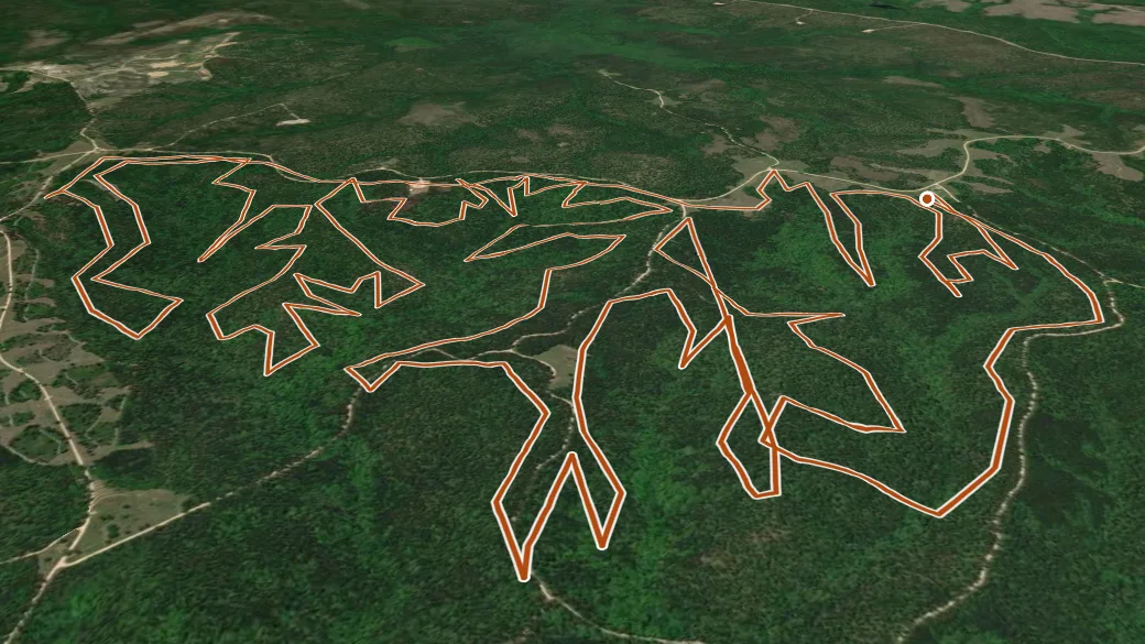 3-D terrain view of Rattlesnake Bay Ohv Trail