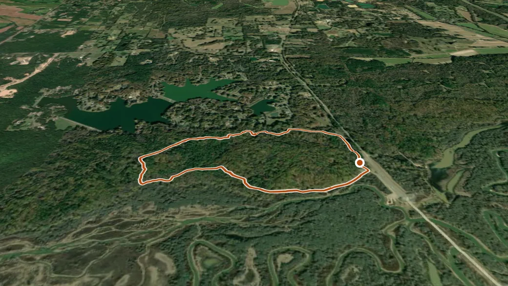 3-D terrain view of Outer Double Track