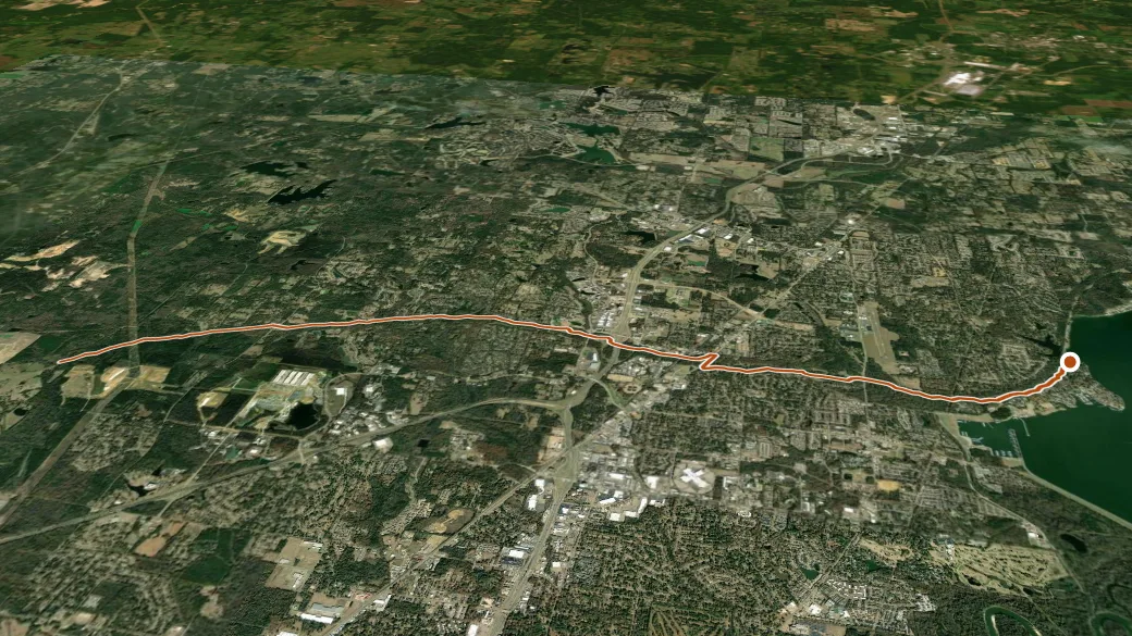 3-D terrain view of Multi-Use Trail