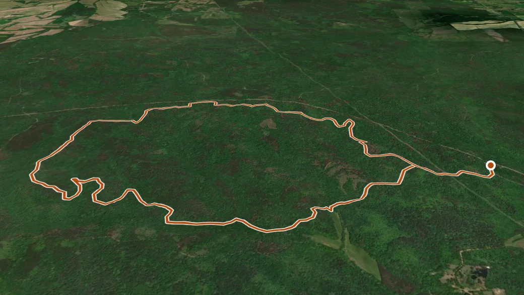 3-D terrain view of DA Bynum Mounds Trail