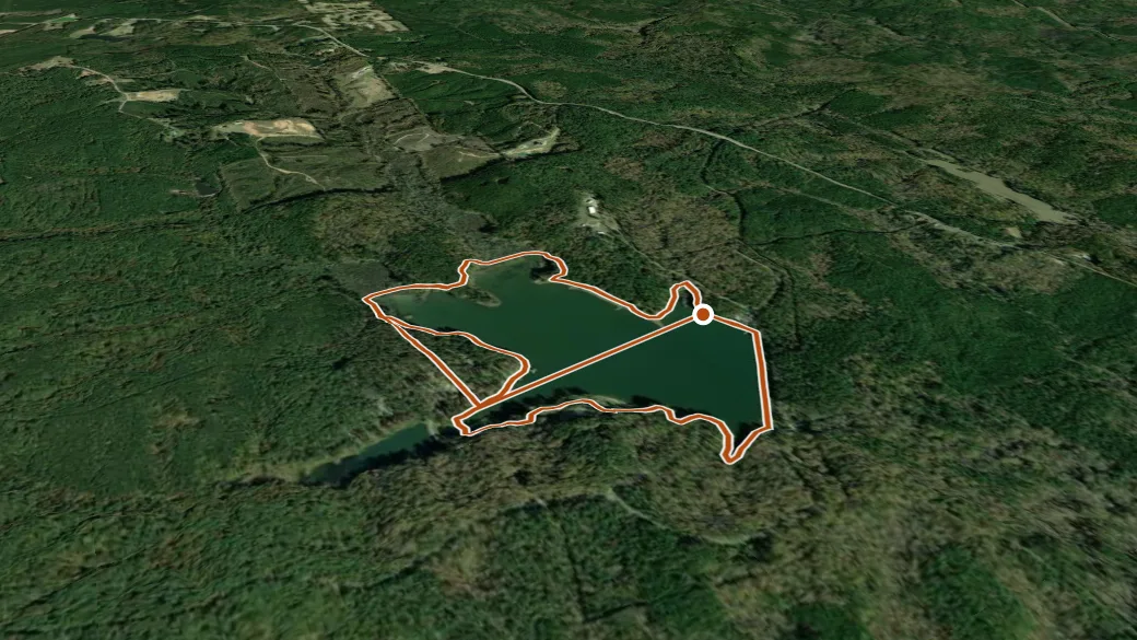 3-D terrain view of Choctaw Lake Lakeside Trail