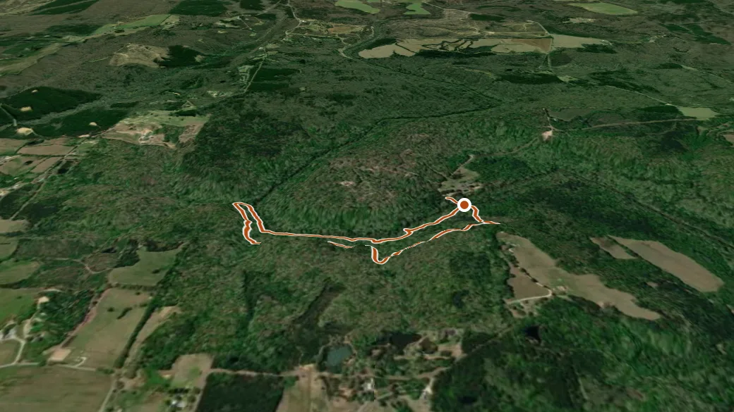 3-D terrain view of Outcroppings Trail