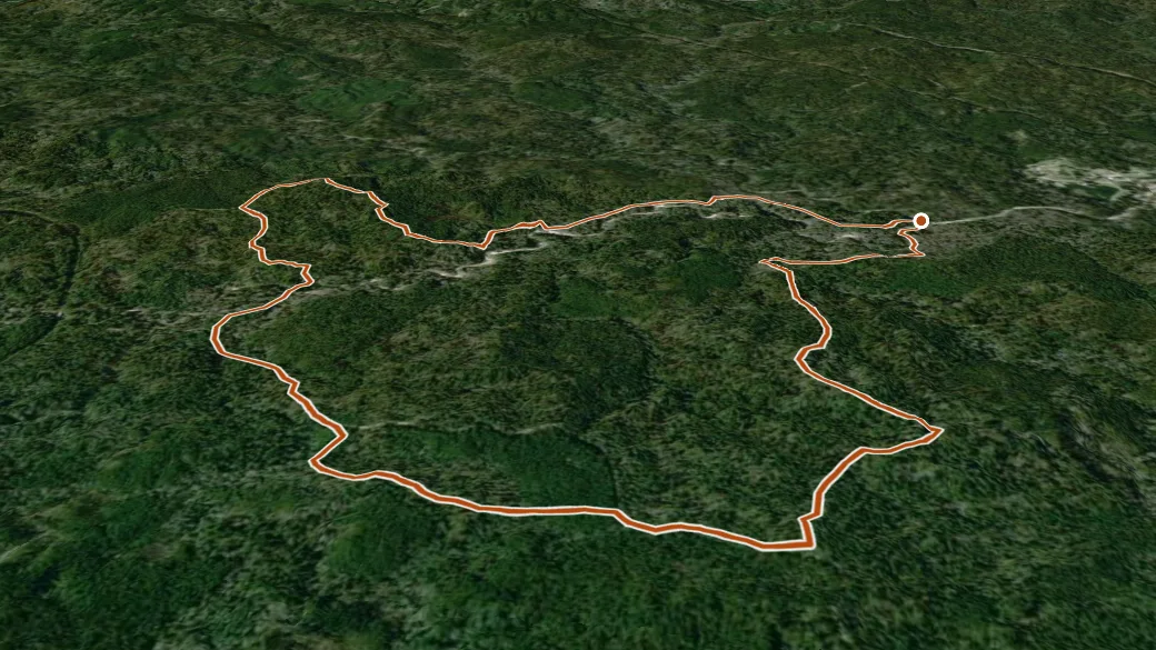 3-D terrain view of Brushy Creek Horse Trail