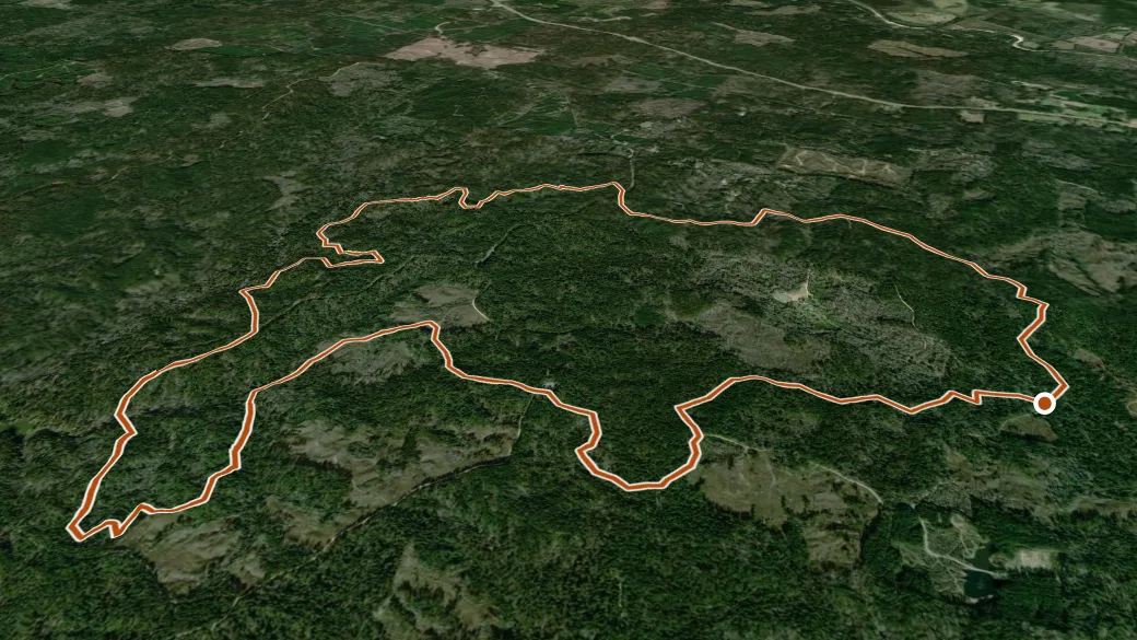 3-D terrain view of Tallys Trail