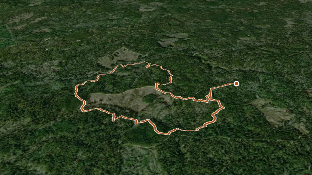 3-D terrain view of Mill Branch Trail