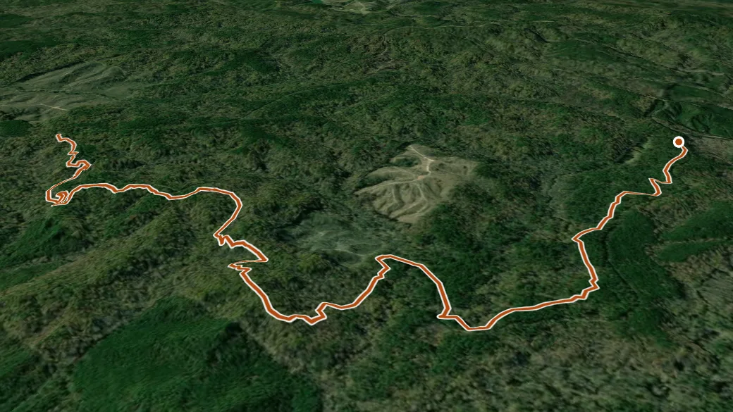 3-D terrain view of Charlotte'S Web Trail