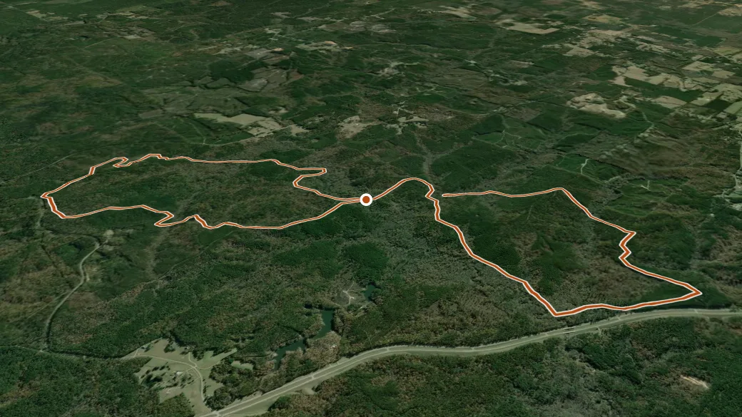 3-D terrain view of Robinson Road Trail