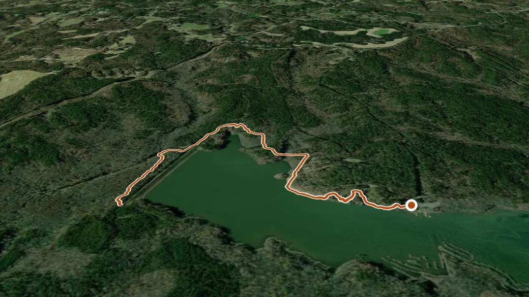 3-D terrain view of Chewalla Lake Trail