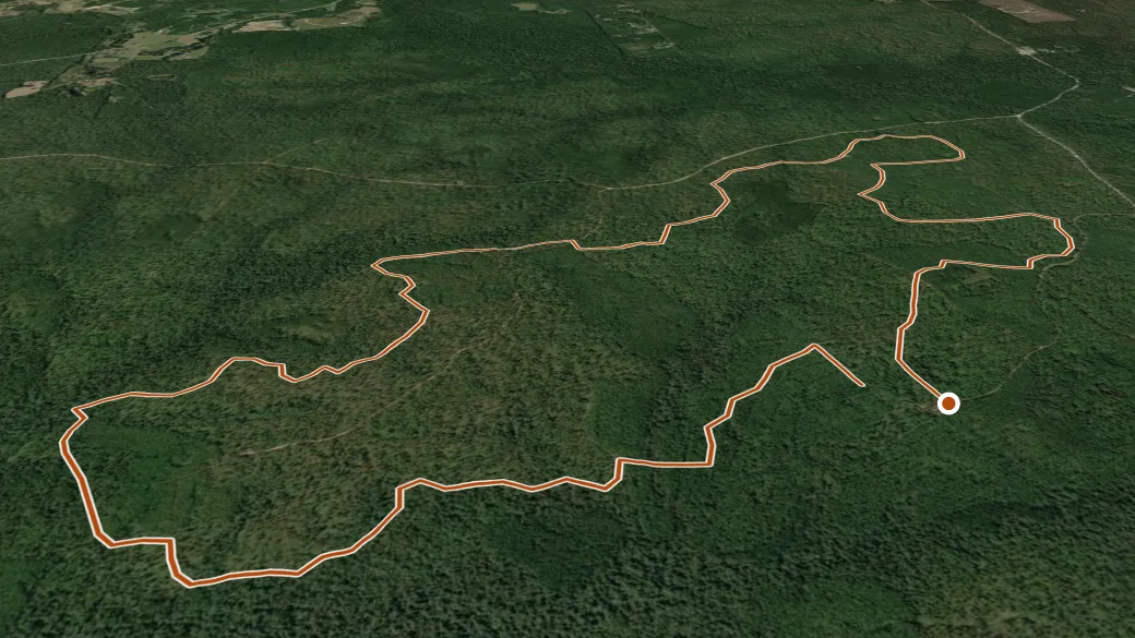3-D terrain view of Little Tiger Atv Trail