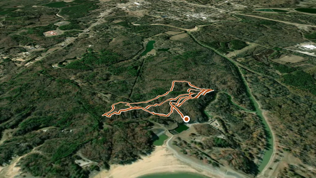 3-D terrain view of Lost Bluff Trail