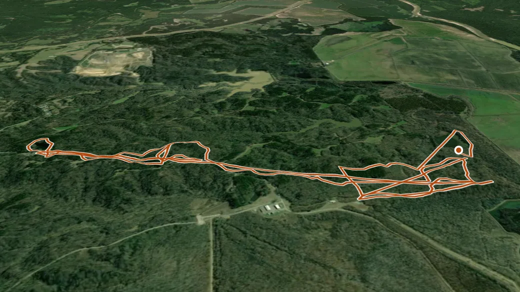 3-D terrain view of Magnolia Trail