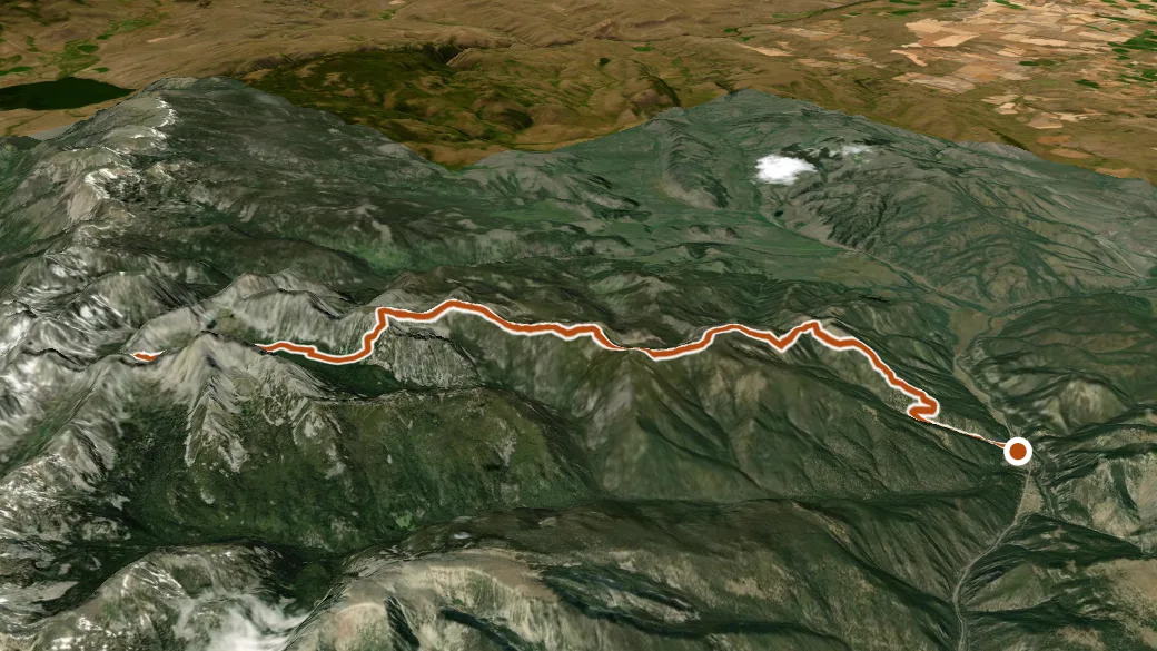 3-D terrain view of Indian Ridge