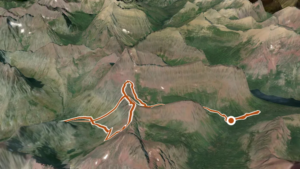 3-D terrain view of Two Medicine Pass
