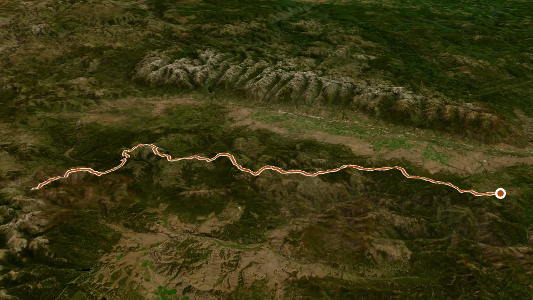 3-D terrain view of Bitterroot-Rock Creek Divide